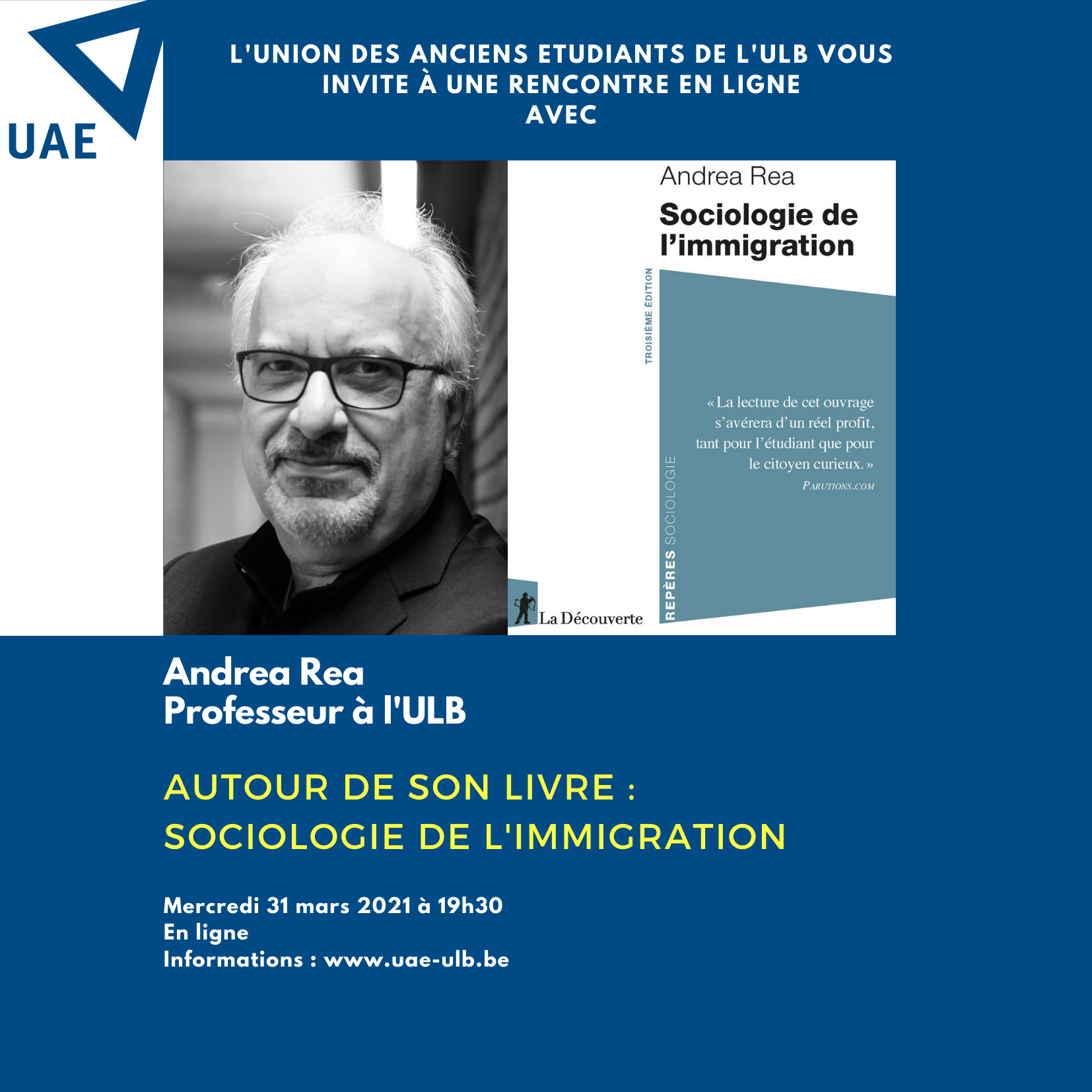 Rencontre en ligne avec Andrea Rea : “Sociologie de l’immigration”.