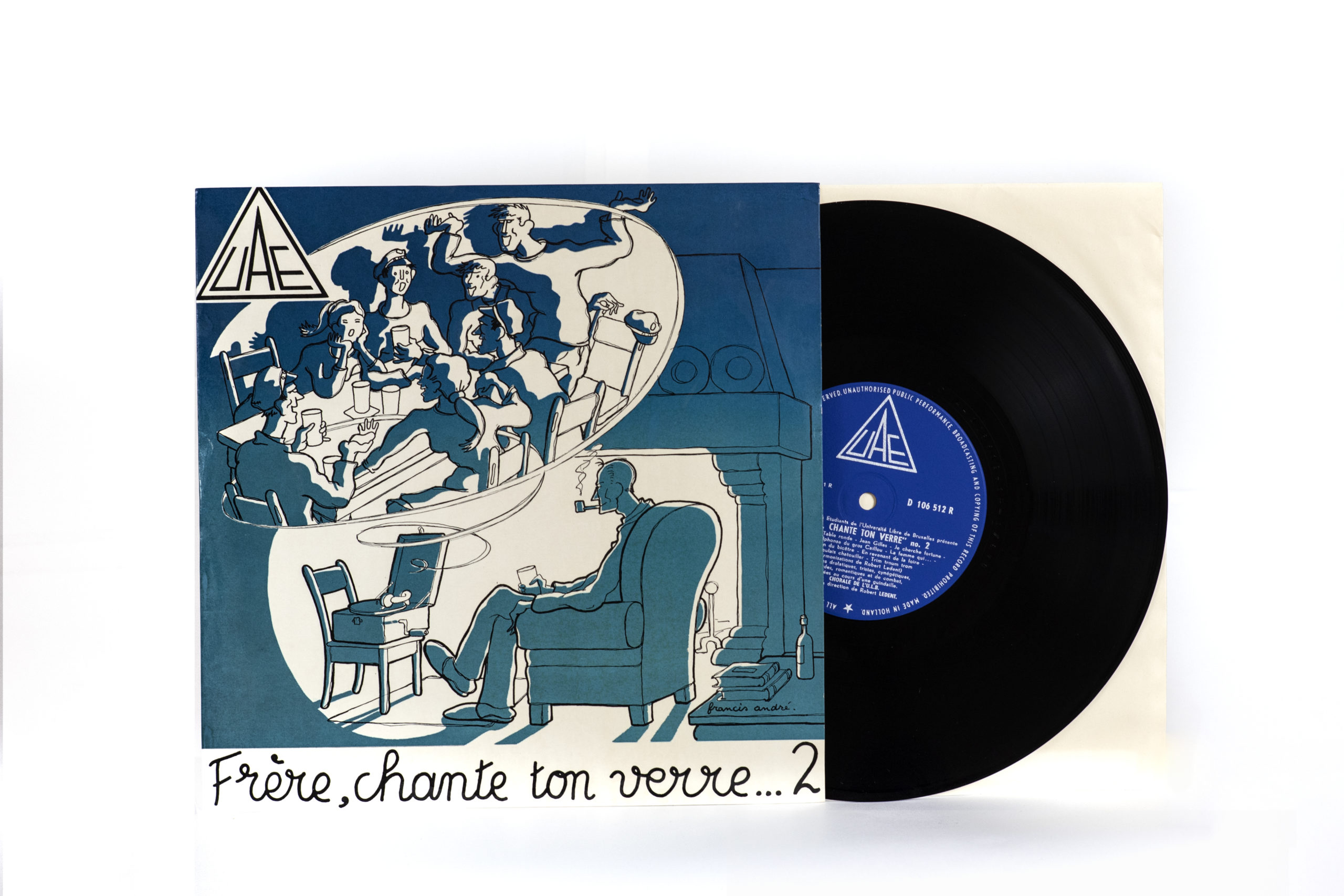 Vinyl 33 tours “Frère, chante ton verre 2” – L'Union des Anciens Étudiants  de l'ULB
